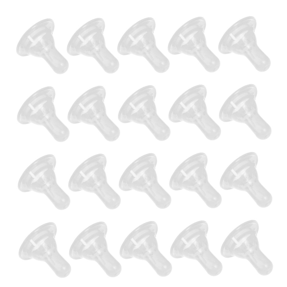 CVUTOVO 20Pcs Bottle Nipples Replacement Silicone Feeding Nipples Soft Anti-Colic Natural Shape for Breastfed Transparent Cross