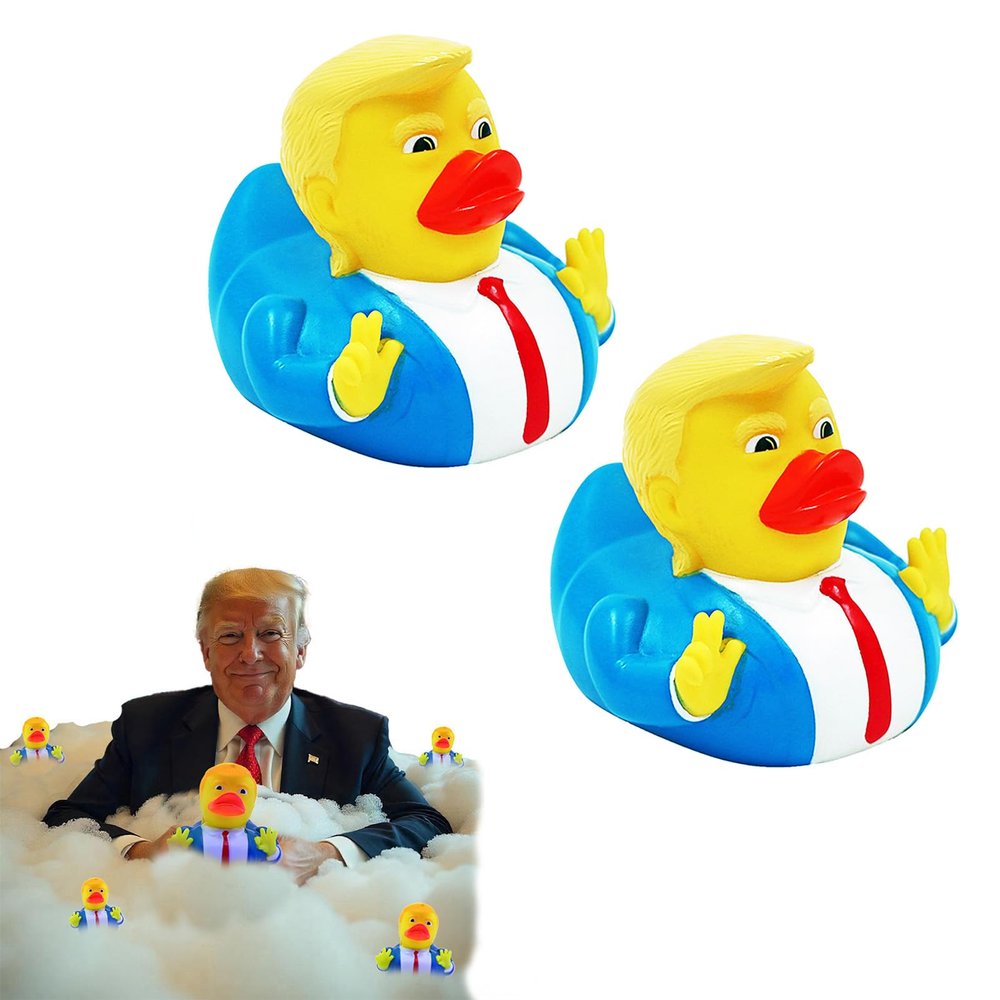 2 Pack Trump Duck, Rubber Duck, Funny Gag Gifts for Christmas, Birthday, Trump Merchandise, Car Decorations Accessories, Jeep Ducks