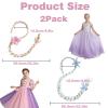Yiklucg 2PCS Princess Long braided wigs 21 inch,tangled wig for girls. view 2