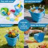 Aimlovs Collapsible Beach Toys Set for Kids,Sand Bucket Shovel, Rake, Mesh Bag 4 Molds & Castle Building Set for Beach Travel,Sandbox Toys, Foldable Beach Essentials for Toddlers 3-10(Blue&Green) view 4
