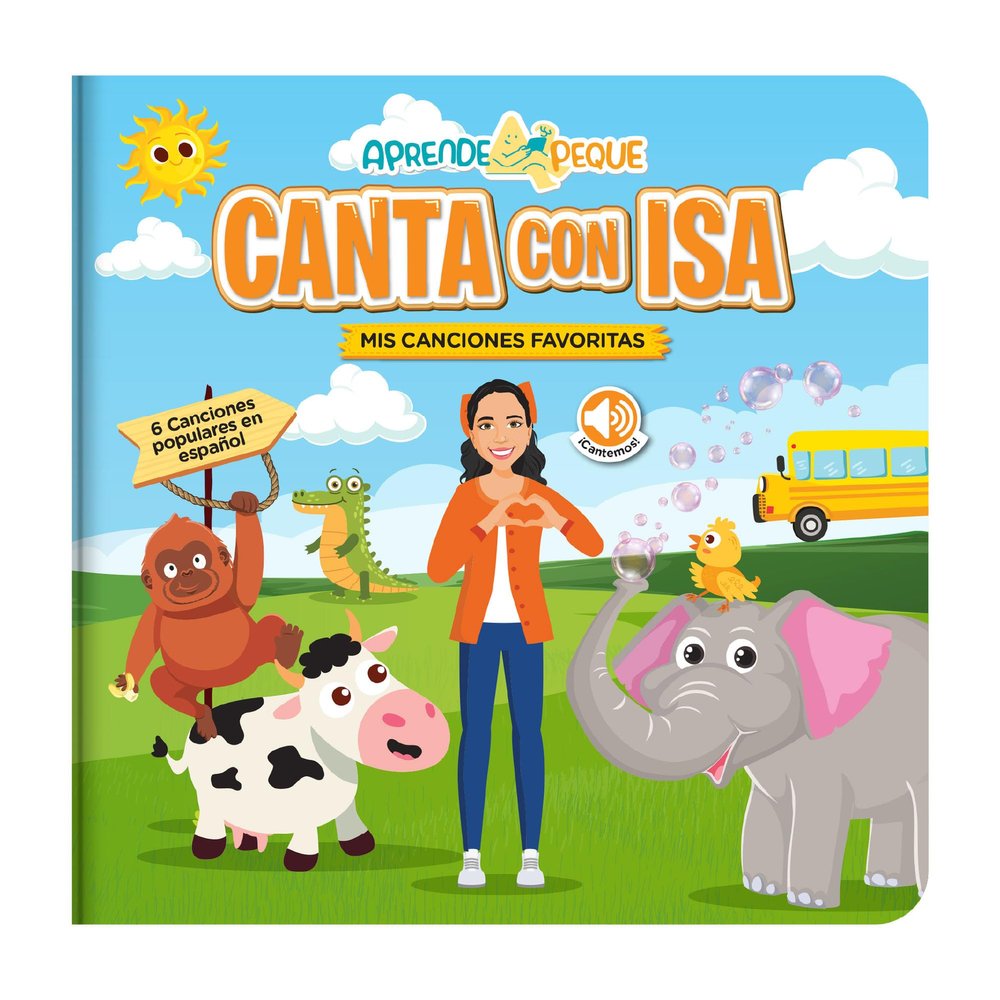 Aprende Peque Musical Sound Book for Toddlers 14 | Canta con Isa: Mis Canciones Favoritas | Interactive Spanish Music Book for Kids | 6 Songs