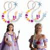 Yiklucg 4PCS Princess Long braided wigs 21 inch,tangled wig for girls. view 1