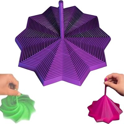 3D Printed Expanded Sensory Fidget Star - Sensory Fidget Star with Handle, Colorful Whirling Spiral Design, 2025 New Star Shaped Fidget Star (Type-B, Medium)