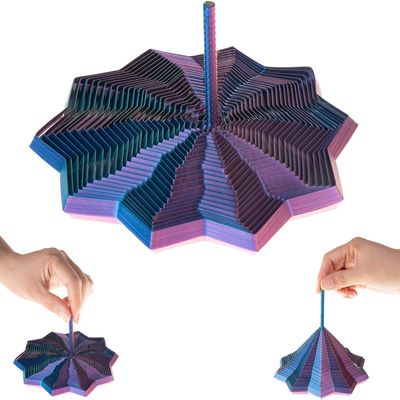 3D Printed Expanded Sensory Fidget Star - Sensory Fidget Star with Handle, Colorful Whirling Spiral Design, 2025 New Star Shaped Fidget Star (Type-A, Small)