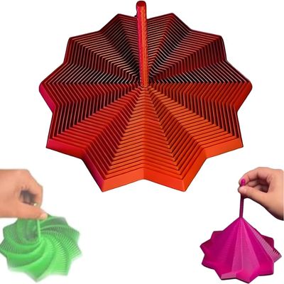 3D Printed Expanded Sensory Fidget Star - Sensory Fidget Star with Handle, Colorful Whirling Spiral Design, 2025 New Star Shaped Fidget Star (Type-E, Small)