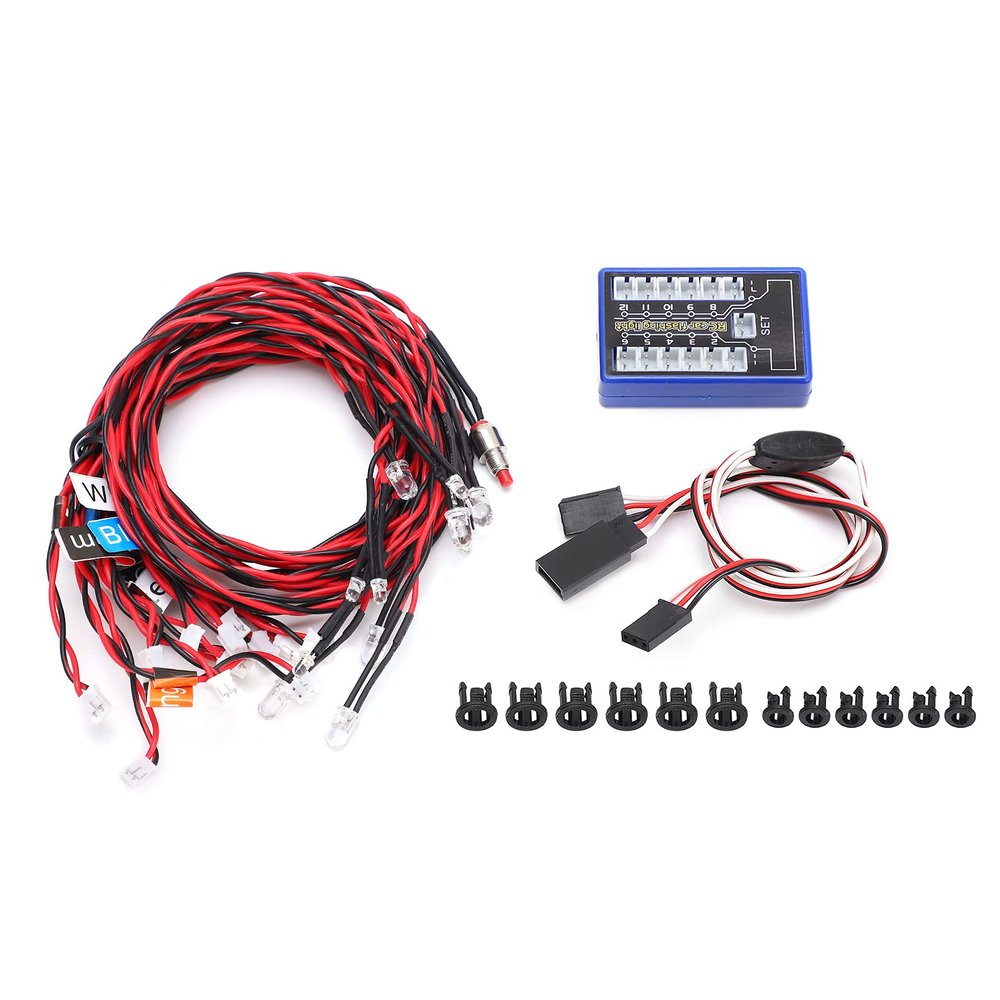 12 LED Flashing System, 12 LED ing Kit for RC Cars, 4 ing Modes with Control Board, Inl 4.8 6V for 1/8 1/10 1/12 te Control Vehicles