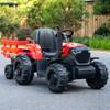 24V Kids Ride-On Tractor with Trailer, 400W Electric Farm Truck with Remote & Pedal Control, Headlights, USB MP3, Power Display, Adjustable Speeds, Safety Belt, Ride-On Toy Gift, Red view 1