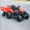 24V Kids Ride-On Tractor with Trailer, 400W Electric Farm Truck with Remote & Pedal Control, Headlights, USB MP3, Power Display, Adjustable Speeds, Safety Belt, Ride-On Toy Gift, Red view 3
