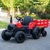 24V Kids Ride-On Tractor with Trailer, 400W Electric Farm Truck with Remote & Pedal Control, Headlights, USB MP3, Power Display, Adjustable Speeds, Safety Belt, Ride-On Toy Gift, Red view 4