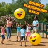 KiddieLoot 18-Inch Happy Face Playground Balls for Kids & Toddlers (2-Pack) - Jumbo Size Bouncy Balls w/Fun Smiley Designs - Lightweight Inflatable Kickballs for Boys & Girls - Indoor & Outdoor Play view 3