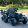 24V Kids Ride-On Tractor with Trailer, 400W Electric Farm Truck with Remote & Pedal Control, Headlights, USB MP3, Power Display, Adjustable Speeds, Safety Belt, Ride-On Toy Gift, Black view 1