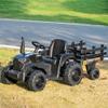 24V Kids Ride-On Tractor with Trailer, 400W Electric Farm Truck with Remote & Pedal Control, Headlights, USB MP3, Power Display, Adjustable Speeds, Safety Belt, Ride-On Toy Gift, Black view 4