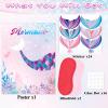 Pin The Tail on The Mermaid Party Game, Mermaid Theme Party Decorations with Poster Blindfolds and Tail Stickers, Ocean Theme Party Supplies view 3