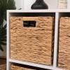 11x11in Storage Baskets Set of 4 Water Hyacinth Baskets,Foldable Handwoven Storage Cubes,Woven Baskets for Bathroom, Bedroom, Laundry, Pantry, Shelves view 4