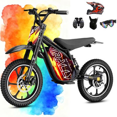 36V Electric Dirt Bike for Kids 8-14, 800W 18.6Mph 28Miles Long Range Electric Motorcycle, Racing Dual Suspension, 16" Knobby Tires, Hydraulic Disc Brakes, 3-Speed Modes Electric Bike for Kids