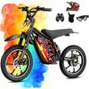 36V Electric Dirt Bike for Kids 8-14, 800W 18.6Mph 28Miles Long Range Electric Motorcycle, Racing Dual Suspension, 16" Knobby Tires, Hydraulic Disc Brakes, 3-Speed Modes Electric Bike for Kids view 1