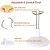 4-Pack Adjustable Doll Stand Holder for 6-8 Inch Plush Dolls & Action Figures, Accessories Designed for 15cm 17cm 6.7inch Mini Doll, White Plastic Display Base with Anti-Scratch Silicone Sleeves view 2