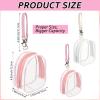 2 Pack Clear Holder Case with Checkered Strap for Pacifier Portable Storage Case for Diaper Bag Essentials Travel PVC Neutral Binky Holder Purse for Baby Boys Girls (Pink,White) view 2