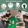 Goplus 72 Poker Table Foldable, 8 Players Card Board Game Table w/ 8 Cup Holders, Casino Grade Felt, Folding Oval Blackjack Table for Texas Holdem, No Assembly Required (Partition Pattern, Green) view 3