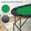 Goplus 72 Poker Table Foldable, 8 Players Card Board Game Table w/ 8 Cup Holders, Casino Grade Felt, Folding Oval Blackjack Table for Texas Holdem, No Assembly Required (Partition Pattern, Green) view 4
