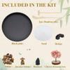 WEBEEDY Japanese Zen Garden Kit Mini Round Sand Tray Therapy Tabletop Sandbox Zen Garden Meditation Gifts Set for Home Office Desk Relaxation Beautiful Decor Gift, 8.3x8.3 Inch view 2