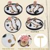 WEBEEDY Japanese Zen Garden Kit Mini Round Sand Tray Therapy Tabletop Sandbox Zen Garden Meditation Gifts Set for Home Office Desk Relaxation Beautiful Decor Gift, 8.3x8.3 Inch view 3
