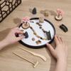 WEBEEDY Japanese Zen Garden Kit Mini Round Sand Tray Therapy Tabletop Sandbox Zen Garden Meditation Gifts Set for Home Office Desk Relaxation Beautiful Decor Gift, 8.3x8.3 Inch view 4
