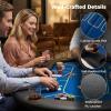 Goplus 72 Poker Table Foldable, 8 Players Card Board Game Table w/ 8 Cup Holders, Casino Grade Felt, Folding Oval Blackjack Table for Texas Holdem, No Assembly Required (Purity, Blue) view 2