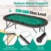 Goplus 72 Poker Table Foldable, 8 Players Card Board Game Table w/ 8 Cup Holders, Casino Grade Felt, Folding Oval Blackjack Table for Texas Holdem, No Assembly Required (Purity, Green) view 4