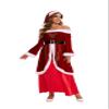 3Pcs Women Plus Size Deluxe Christmas Mrs Claus Costume,Party Fancy Christmas Santa Helper Outfit with Hat,Belt (4X-Large) view 2