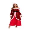 3Pcs Women Plus Size Deluxe Christmas Mrs Claus Costume,Party Fancy Christmas Santa Helper Outfit with Hat,Belt (4X-Large) view 4