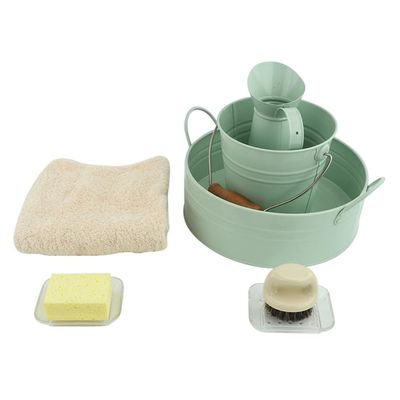 LLTCMAOYI Montessori Hand Washing Work Set, Early Childhood Hand Washing Activity Accessories,Green