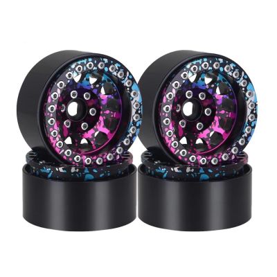 RC Crawlers Wheel Hub For Axial For Scx10 For Traxxas For Yikong 1/10 1.9 Inch Color Metal Beadlock 12 Round Hole Wheel Hub Rim RC Car Parts