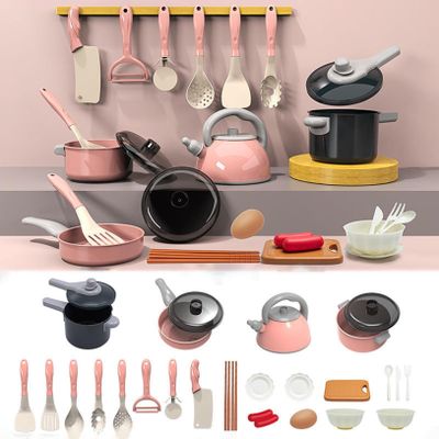 28 Pcs Kids Kitchen Playset with Pots Pans Utensils Cookware, Play Kitchen for Toddlers, Kids Cooking Sets, Play Kitchens Accessories, Toddler, Suitable for Little Girls or Boys.