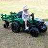 24V Kids Ride-On Tractor with Trailer, 400W Electric Farm Truck with Remote & Pedal Control, Headlights, USB MP3, Power Display, Adjustable Speeds, Safety Belt, Ride-On Toy Gift, Green view 2