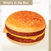 15.8 in Burger Pillow, Soft Plush Cushion with 3D Print, Ideal for Living Rooms, Fun Hugging Pillow for Kids and Adults view 3