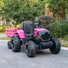 24V Kids Ride-On Tractor with Trailer, 400W Electric Farm Truck with Remote & Pedal Control, Headlights, USB MP3, Power Display, Adjustable Speeds, Safety Belt, Ride-On Toy Gift, Magenta view 2