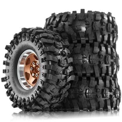 4pcs 1.9 in Wheel Tires for 1/10 TRX4 TRX6 SCX10 SCX10 II 90046 SCX10 III AXI03007 Gen7/8 D90 VS4-10 RC Crawler Car(4pcs Brown)