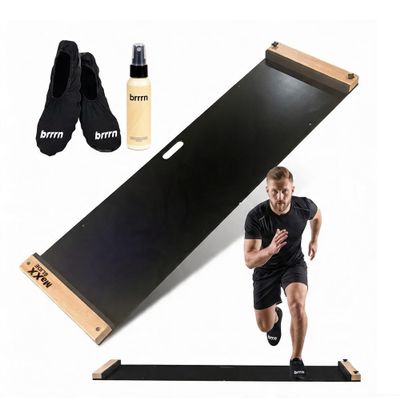 MaXXSlide Adjustable Slide Board (5ft or 6ft) Premium Lateral Training Board for Hockey, Speed, Agility & Home Fitness | Includes Booties & Glide Spray