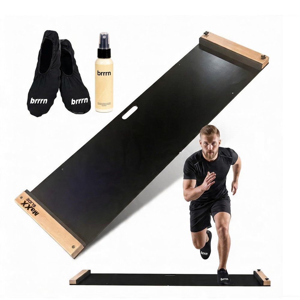 MaXXSlide Adjustable Slide Board (5ft or 6ft) Premium Lateral Training Board for Hockey, Speed, Agility & Home Fitness | Includes Booties & Glide Spray