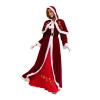 4Pcs Women Deluxe Christmas Mrs Claus Costume,Christmas Santa Velvet Dress with Hooded Cloak Cape Belt Gloves (X-Large) view 2
