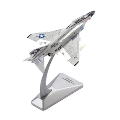 1/144 Scale United States Navy Mcdonnell Douglas F-4 Phantom II Fighter Model Alloy Model Diecast Plane Toy for Collection, White