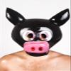 AiCc stylists Latex Swine Inflatable Hood Rubber Inflatable Ball Mask inflatable SM For choking Games Cosplay (XS) view 1