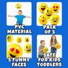 KiddieLoot 8.5-Inch Happy Face Bouncing Balls for Kids & Toddlers (Pack of 5) - Playground Balls w/ 5 Fun Designs - Lightweight Play Bouncy Ball Gifts for Boys & Girls view 2