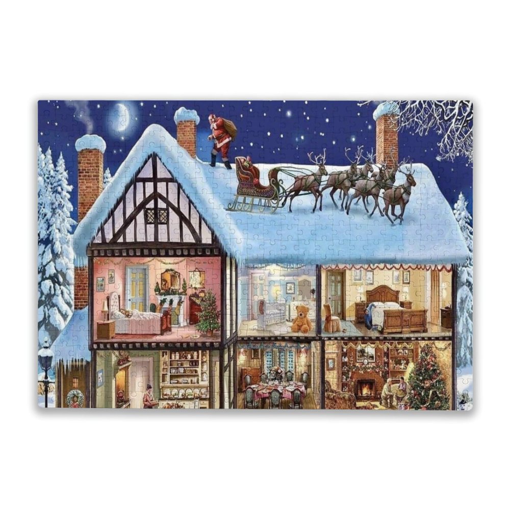 1000 Pcs Christmas Puzzles Jigsaw Puzzle for Adults Wooden Puzzles for Game Nights Christmas