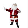 12Pcs Men Red Deluxe Christmas Mr Claus Costume,Professional Christmas Santa Claus Velvet Suit with Beard,Gloves (5X-Large) view 4