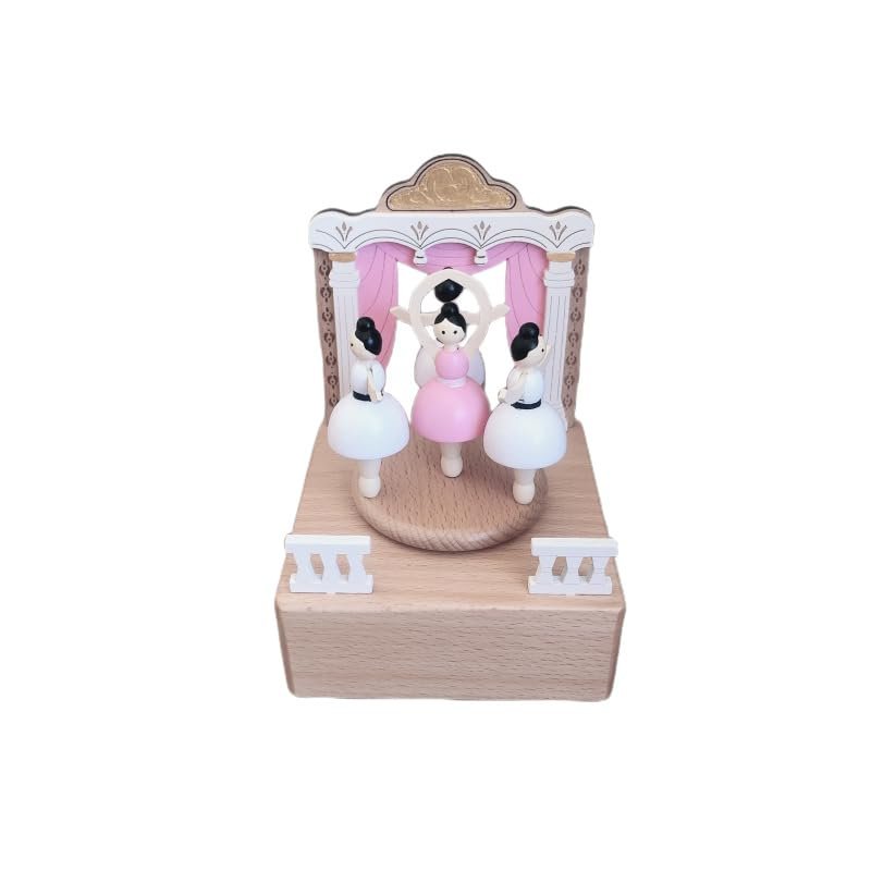 Wooden Ballet Girl Music Box, Personalized Wooden Musical Toy, Valentine's Gift for Couple, Rotating Wind-Up Decor, Collectible Mechanical Musical Box, Timeless Gift