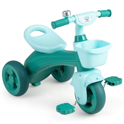 BABY JOY Toddler Bike, Kids Tricycle with Front & Rear Storage Basket, Ergonomic Seat, Non-Slip Handle and Fun Bell, Children Trike for Boys Girls Indoor Outdoor Play (Green)
