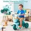 BABY JOY Toddler Bike, Kids Tricycle with Front & Rear Storage Basket, Ergonomic Seat, Non-Slip Handle and Fun Bell, Children Trike for Boys Girls Indoor Outdoor Play (Green) view 3