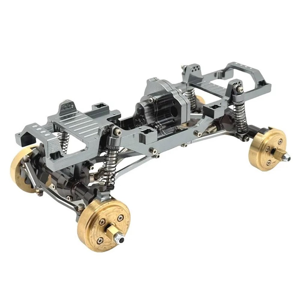 For FMS 1/24 Xiaoqi FCX24 remote control car parts upgrade dual-speed transmission all-metal frame confident(Silver)